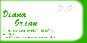 diana orian business card